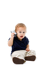 Image showing Baby with phone