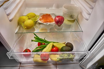 Image showing Refrigerator door open