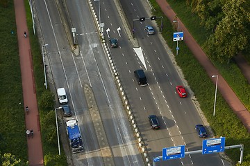 Image showing Urban traffic from above