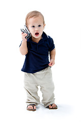 Image showing Baby with phone