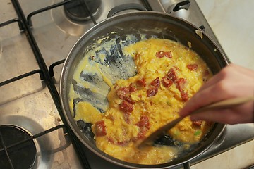 Image showing Making scrambled eggs