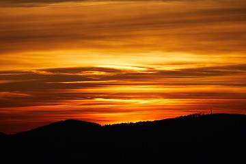 Image showing Sunset Hilly Landscape