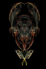 Image showing Abstract artificial computer generated iterative flame fractal art image of a Dracula man face