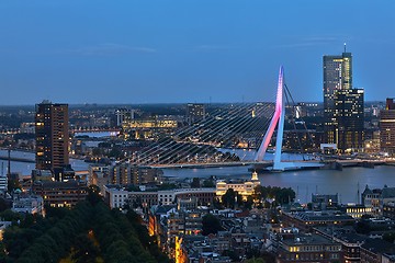 Image showing Rotterdam panoramic night view