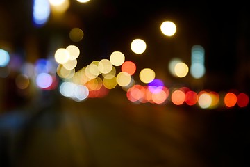 Image showing Defocused Lights of Traffic