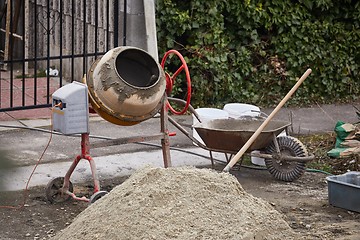 Image showing Concrete Mixer Spinning