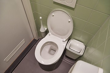 Image showing Toilet seat open