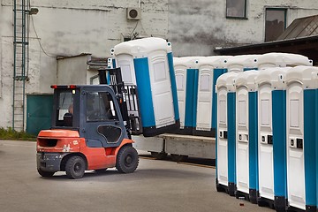 Image showing Toilets installed at a public event