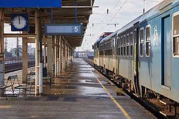 Image showing Railway station with passanger train