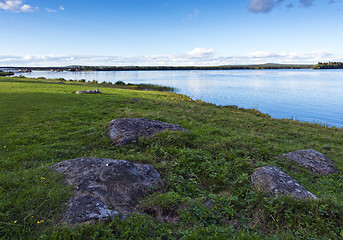 Image showing Sky, forest, and riverside. Finland