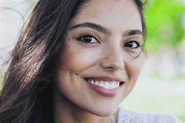 Image showing Close-up of charming smiling model