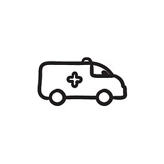 Image showing Ambulance car sketch icon.