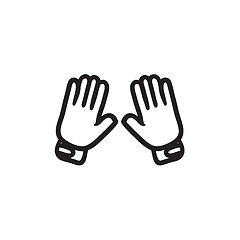 Image showing Motorcycle gloves sketch icon.