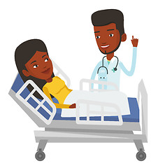 Image showing Doctor visiting patient vector illustration.