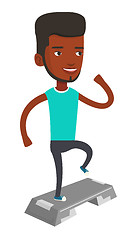 Image showing Man exercising on steeper vector illustration.
