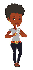 Image showing Young woman quitting smoking vector illustration.