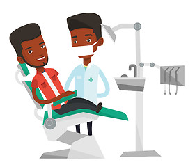 Image showing Patient and doctor at dentist office.