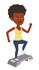 Image showing Woman exercising on steeper vector illustration.