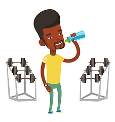 Image showing Sportive man drinking water vector illustration.