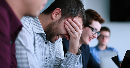 Image showing Business Team At A Meeting at modern office building