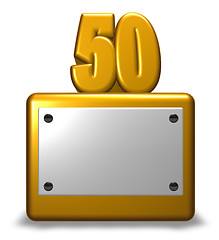 Image showing golden number fifty