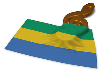 Image showing clef symbol and flag of gabon - 3d rendering