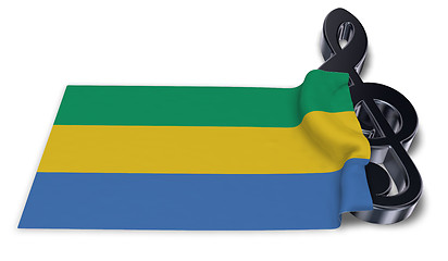 Image showing clef symbol and flag of gabon - 3d rendering