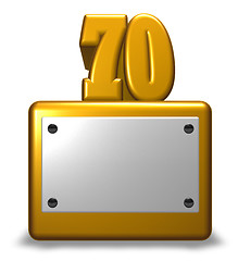 Image showing golden number seventy