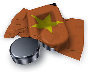 Image showing music note symbol and flag of vietnam - 3d rendering