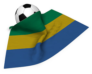 Image showing soccer ball and flag of gabon - 3d rendering