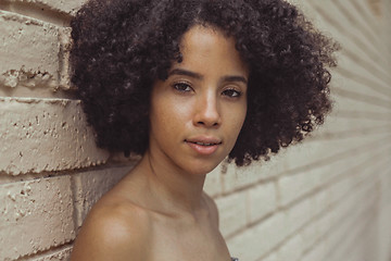 Image showing Sensual black woman with curls