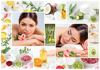 Image showing beautiful girl is being spa