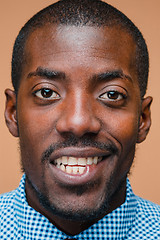 Image showing Portrait of a very happy afro American man