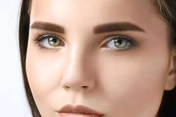 Image showing The beautiful face of young woman with cleanf fresh skin
