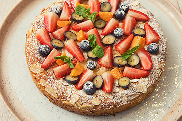 Image showing cakes with fruit and berries