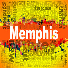 Image showing Memphis word cloud design