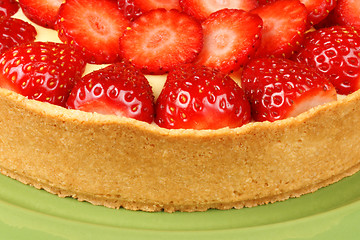 Image showing Handmade strawberry and custard tart