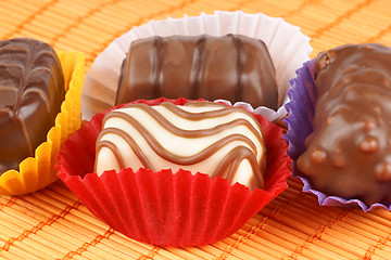 Image showing Mixed chocolate pralines