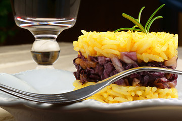 Image showing Saffron rice with trevisano chicory