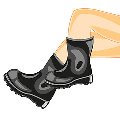 Image showing Legs in rubber boot