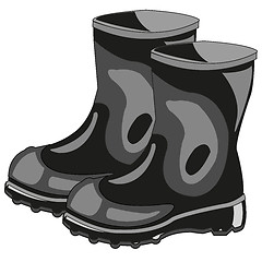Image showing Boots rubber black
