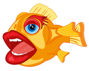 Image showing Comic fish crock