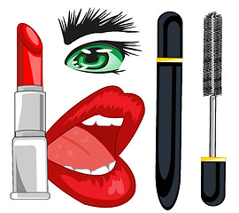 Image showing Make-up for eye and lips