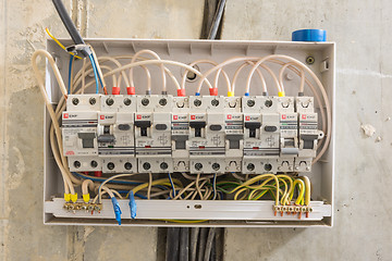 Image showing Electric board in the apartment, in which differential automata and circuit breakers are installed