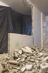 Image showing Remodeling in an apartment, dismantling of walls