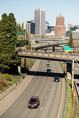 Image showing Interstate 5 Portland Oregon Highway Carries Cars South From Dow