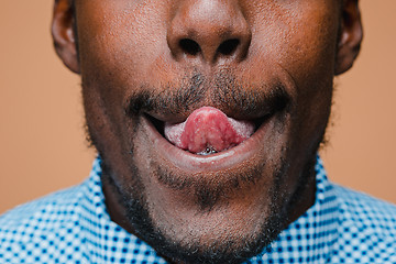 Image showing Portrait of a very happy afro American man