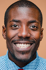 Image showing Portrait of a very happy afro American man