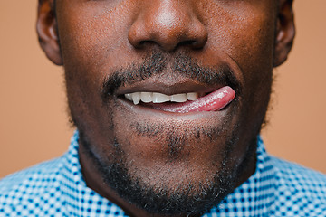 Image showing Portrait of a very happy afro American man