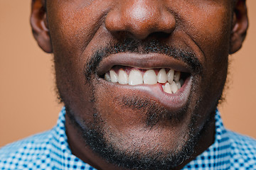 Image showing Portrait of a very happy afro American man